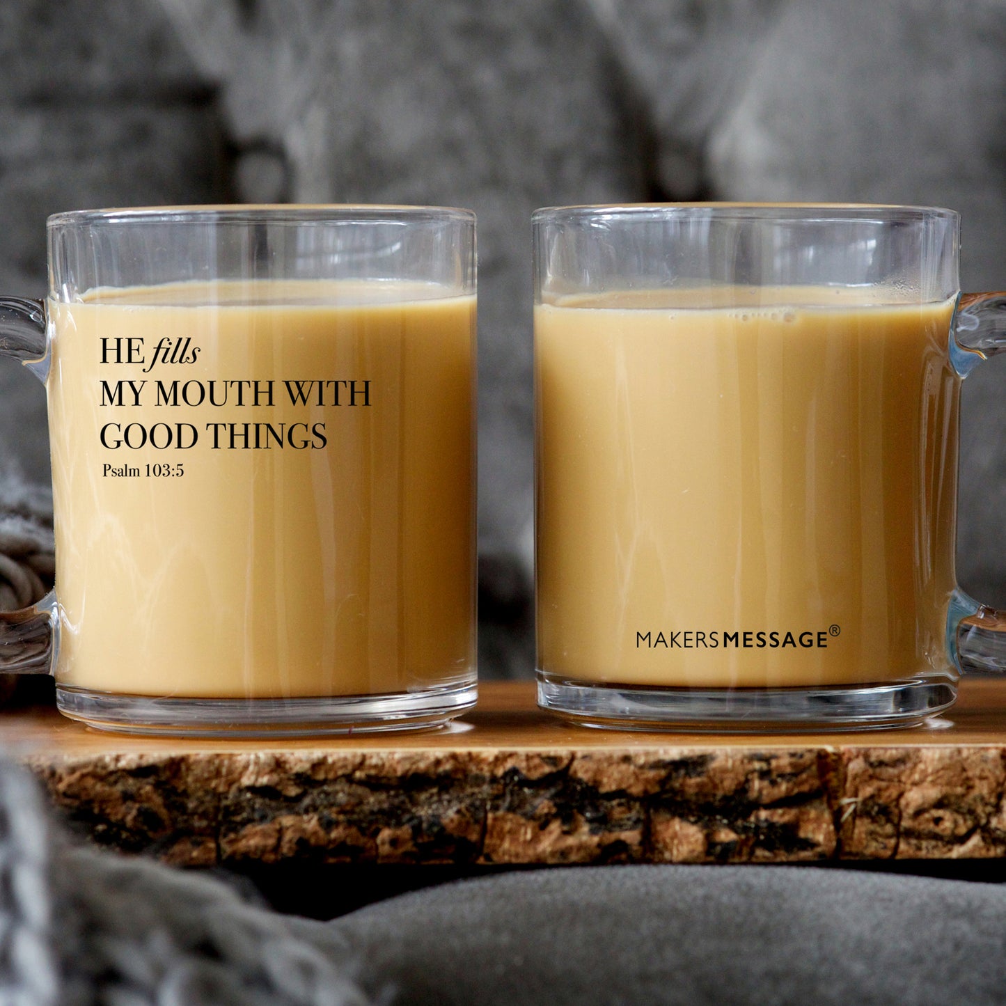 He Fills My Mouth With Good Things - Psalm 103:5 - 10oz Glass Mug