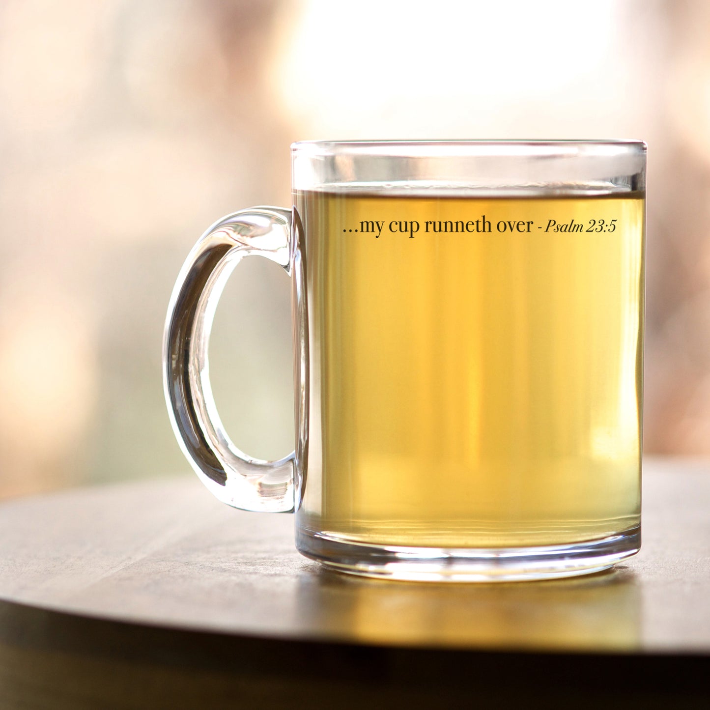 My Cup Runneth Over - Psalm 23:5 - 10oz Glass Mug